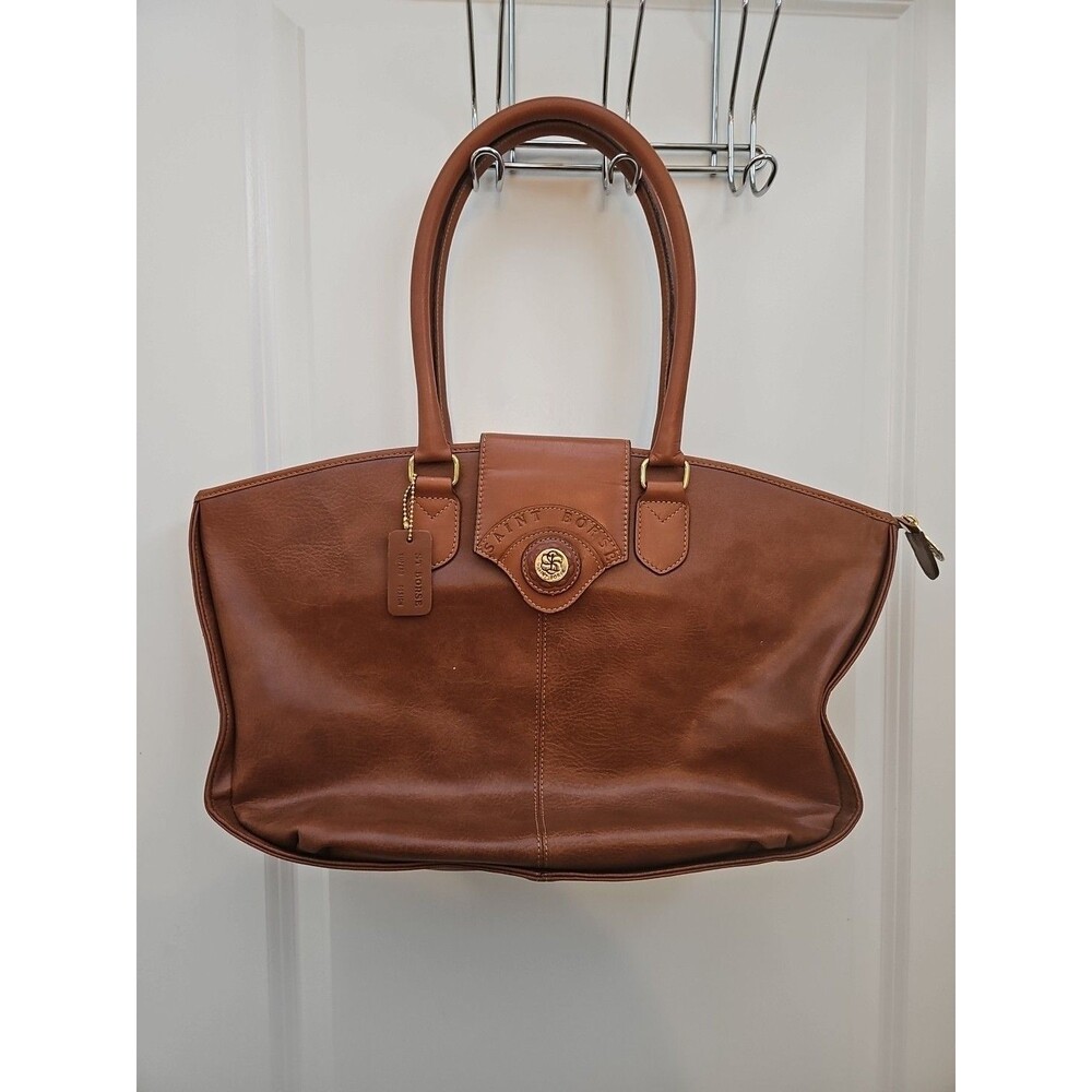 Saint Borse VTG Leather Large Tote Purse RARE Old Money Quiet Luxe Minimalist